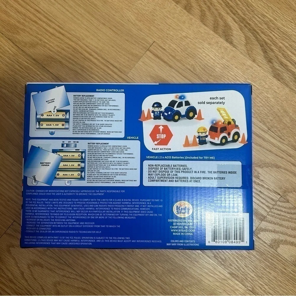 Emergency Vehicle Play Set Remote Control Police Car Cop NEW Toddler Toy Blue